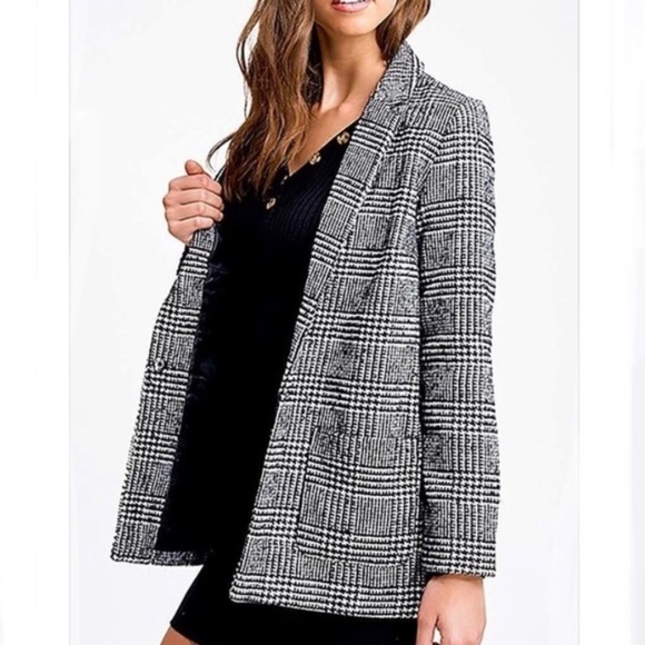 Penna&Pine Jackets & Blazers - ONE LEFT Hounds Tooth Plaid Tweed Blazer